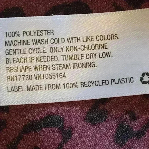 A New Day Burgundy Leopard Shirt dress | button up | Long Sleeve | Medium - Picture 4 of 4